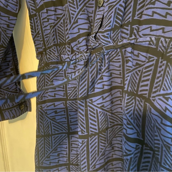 Lucky Brand long sleeve black & blue mini dress tribal pattern - Picture 5 of 6